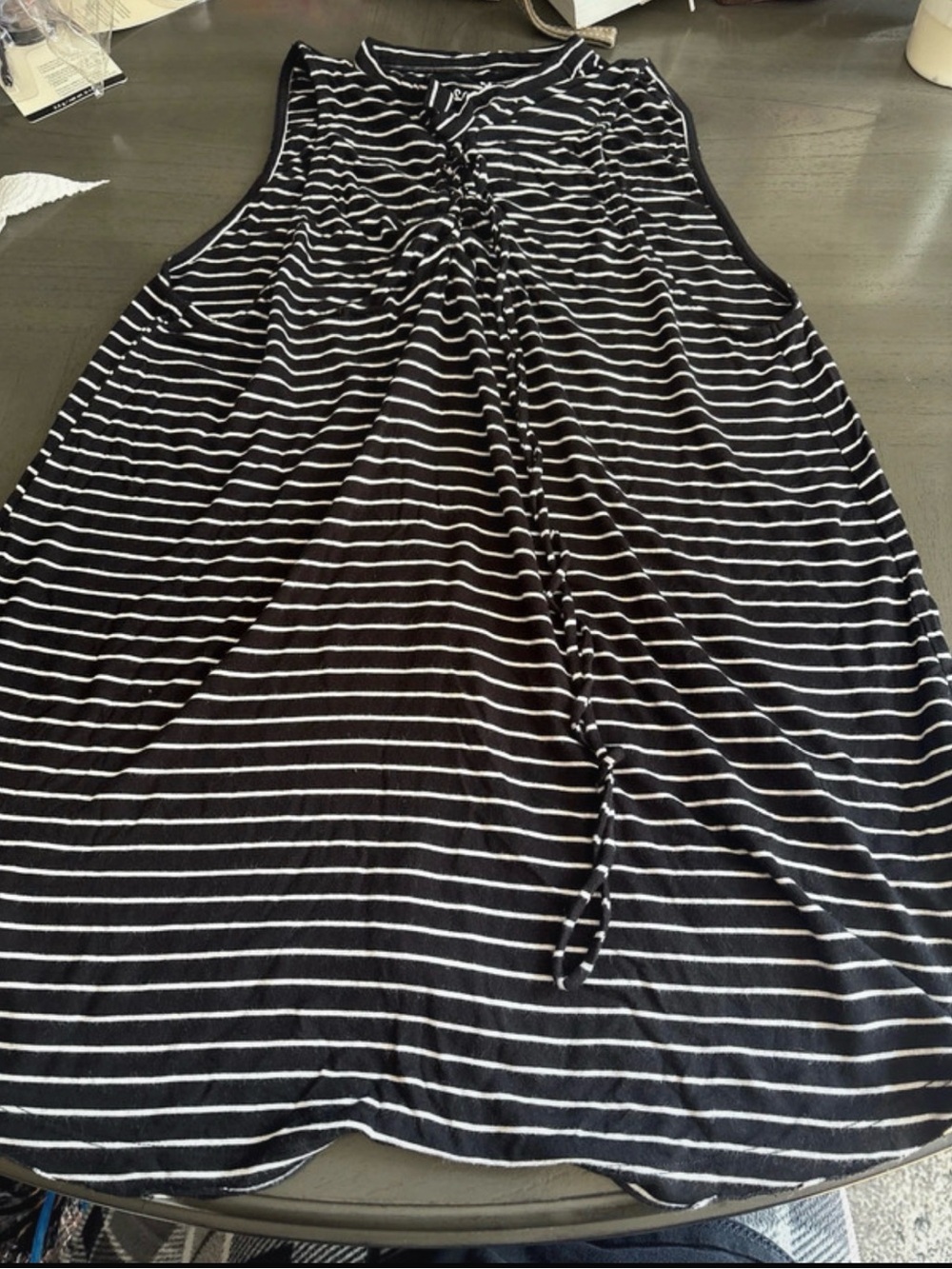 American Eagle Outfitters Black and White Striped A-Line Skirt